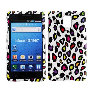 For Samsung Infuse 4G Cover Hard Case R-Leopard +Screen Protector