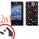 For Kyocera Echo M9300 Car Charger +Cover Hard Case R-Dot 2-in-1