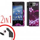 For Kyocera Echo M9300 Car Charger +Cover Hard Case Love 2-in-1