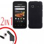 For Samsung Prevail M820 Car Charger +Hard Case Rubberized Black