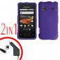 For Samsung Prevail M820 Car Charger +Hard Case Rubberized Purple