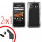 For Samsung Prevail M820 Car Charger +Hard Case Transparent Clear
