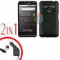 For LG Revolution VS910 Car Charger +Cover Hard Case Carbon Fiber 2-in-1