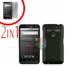 For LG Revolution VS910 Cover Hard Case Carbon Fiber + Screen Protector 2-in-1