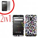 For LG Revolution VS910 Cover Hard Case R-Leopard + Screen Protector 2-in-1