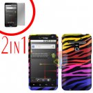 For LG Revolution VS910 Cover Hard Case C-Zebra + Screen Protector 2-in-1