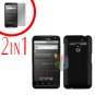 For LG Revolution VS910 Cover Hard Case Black + Screen Protector 2-in-1