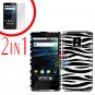 For LG Optimus 2x P990 Cover Hard Case Zebra +Screen 2-in-1