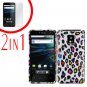 For LG Optimus 2x P990 Cover Hard Case R-Leopard +Screen 2-in-1