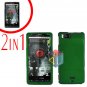 For Motorola Milestone X Cover Hard Case Green +Screen 2-in-1