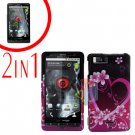 For Motorola Droid X2 Cover Hard Case Love +Screen 2-in-1