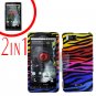 For Motorola Droid X2 Cover Hard Case C-Zebra +Screen 2-in-1