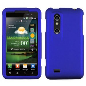 For LG Thrill 4G / Optimus 3D P920 Cover Hard Case Rubberized Blue