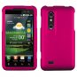For LG Thrill 4G / Optimus 3D P920 Cover Hard Case Rubberized R-Pink