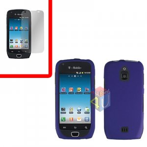 For Samsung Exhibit 4G Cover Hard Case Rubberized Purple +Screen Protector