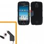 For Samsung Exhibit 4G Car Charger +Hard Case Rubberized Black