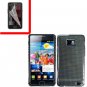 For Samsung Galaxy S II i9100 Cover Hard Case Carbon Fiber +Screen Protector