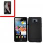 For Samsung Galaxy S II i9100 Cover Hard Case Black +Screen Protector