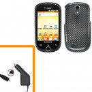 For Samsung Gravity Smart Car Charger +Hard Case Carbon Fiber