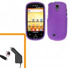 For Samsung Gravity Smart Car Charger +Hard Case Purple