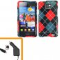 For Samsung Galaxy S II i9100 Car Charger +Hard Case Agryle