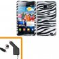 For Samsung Galaxy S II i9100 Car Charger +Hard Case Zebra