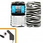 For HTC Status / ChaCha Car Charger + Cover Hard Case Zebra
