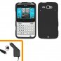 For HTC Status / ChaCha Car Charger + Cover Hard Case Black