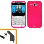 For HTC Status / ChaCha Car Charger + Cover Hard Case H-Pink