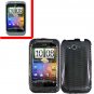 For HTC Wildfire S Cover Hard Case Carbon Fiber + Screen Protector 2-in-1