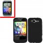 For HTC Wildfire S Cover Hard Case Black + Screen Protector 2-in-1