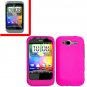 For HTC Wildfire S Cover Hard Case H-Pink + Screen Protector 2-in-1