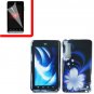 For Motorola Droid 3 XT862 Cover Hard Case B-Flower +Screen 2-in-1