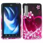 For Motorola Droid 3 XT862 Cover Hard Case Love +Screen 2-in-1