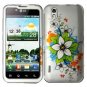 For LG Marquee LS855/ Optimus Black P970 Car Charger +Cover Hard Case C-Flower 2-in-1