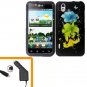 For LG Marquee LS855/ Optimus Black P970 Car Charger +Cover Hard Case T-Flower  2-in-1