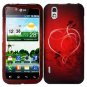 For LG Marquee LS855/ Optimus Black P970 Car Charger +Cover Hard Case Heart 2-in-1