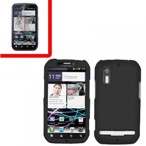 For Motorola Photon 4G/ Electrify MB855 Cover Hard Case Black +Screen 2-in-1