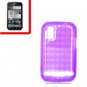 For Motorola Photon 4G/ Electrify MB855 Cover TPU Case D-Clear -Purple +Screen 2-in-1