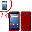 For Samsung Galaxy S Infuse 4G Cover Hard Case Red +Screen Protector