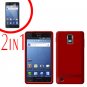 For Samsung Galaxy S Infuse 4G Cover Hard Case Red +Screen Protector
