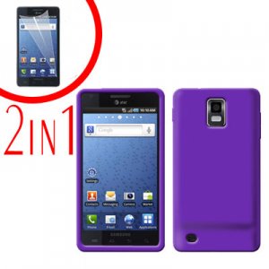 For Samsung Galaxy S Infuse 4G Cover Hard Case Purple +Screen Protector