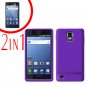 For Samsung Galaxy S Infuse 4G Cover Hard Case Purple +Screen Protector