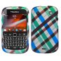 For BlackBerry Bold 9930 4G Car Charger + Cover Hard Case Plaid