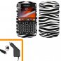 For BlackBerry Bold 9930 4G Car Charger + Cover Hard Case Zebra