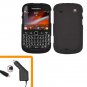 For BlackBerry Bold 9930 9900 4G Car Charger + Cover Hard Case Black