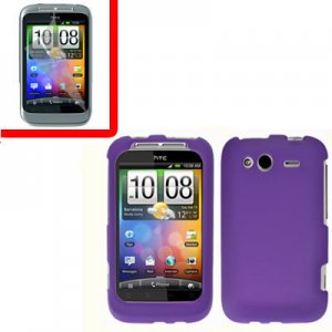 For T-Mobile HTC Wildfire S Cover Hard Case Purple + Screen Protector 2-in-1