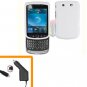 For BlackBerry Torch 9810 4G Car Charger + Cover Hard Case White