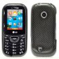 For LG Comos 2 VN251 Car Charger +Cover Hard Case Carbon Fiber 2-in-1