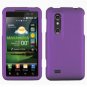For HTC Thrill 4G / Optimus 3D Car Charger +Cover Hard Case Purple 2-in-1